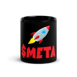 META-Rocket Design Black Glossy Ceramic Mug