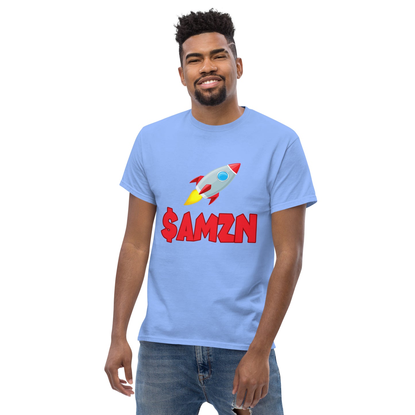 AMZN-Rocket trading print on classic unisex tee