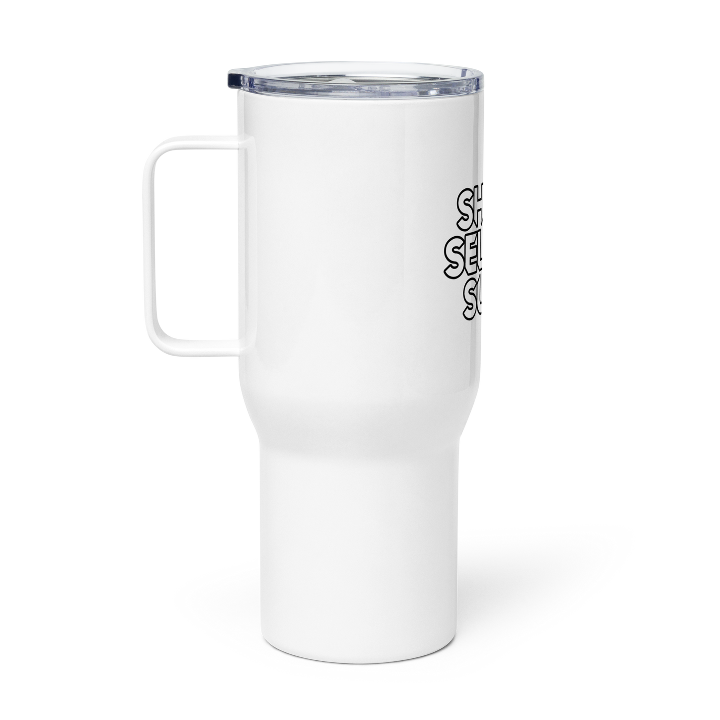 Short Sellers Suck- Travel mug with a handle