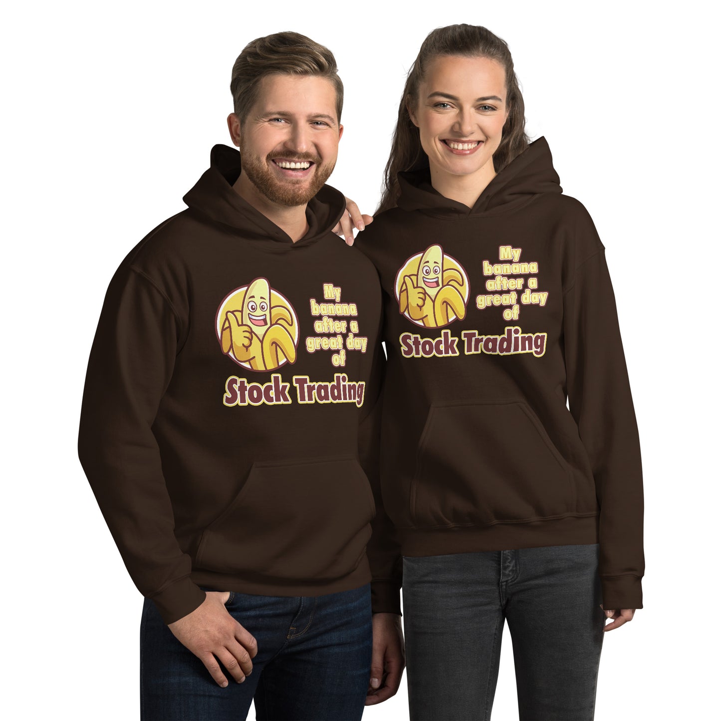 Playful trading-themed hoodie