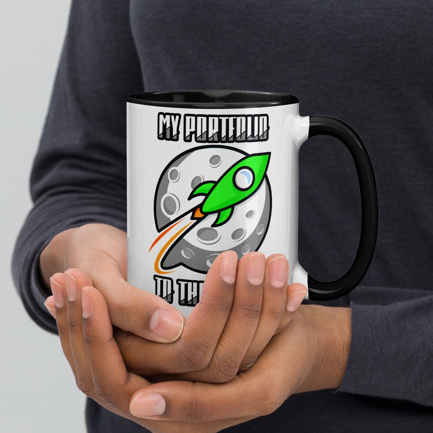 My Portfolio To The Moon Mug with Color Inside