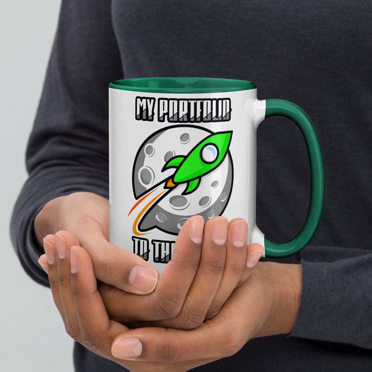 My Portfolio To The Moon Mug with Color Inside