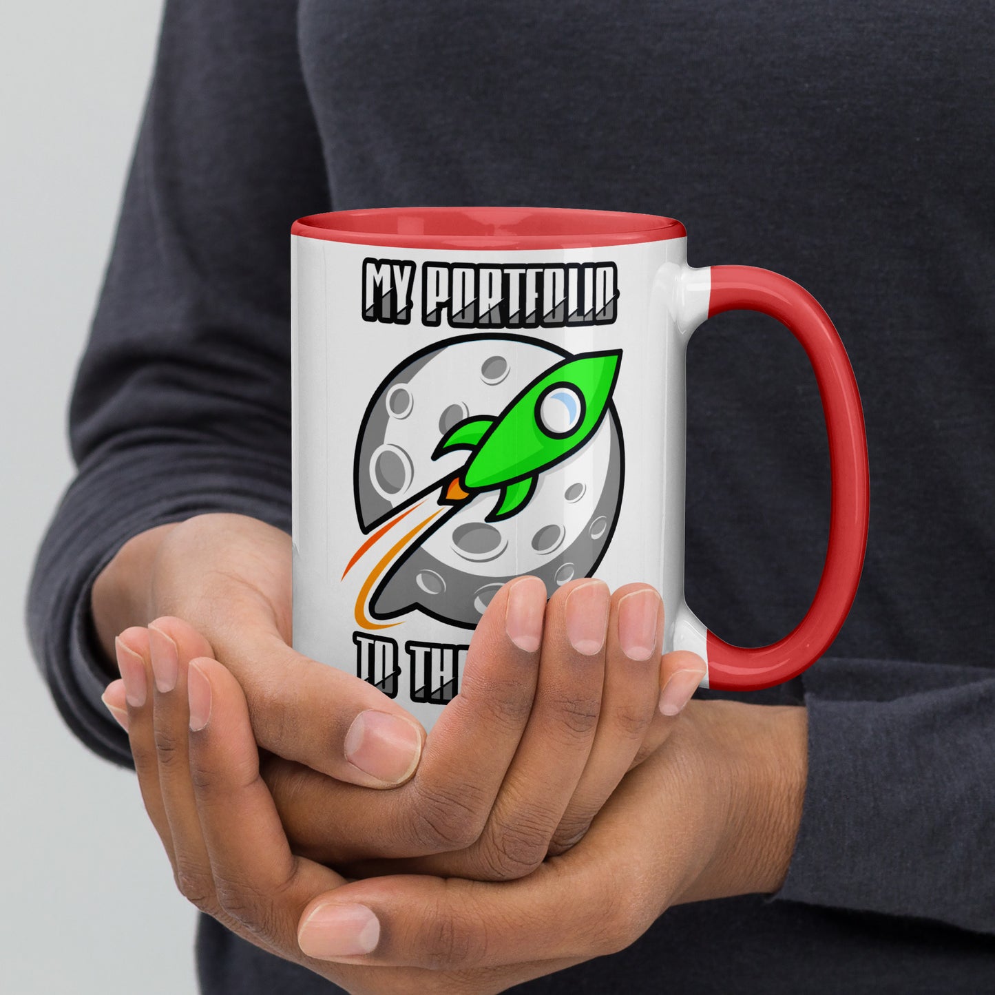 My Portfolio To The Moon Mug with Color Inside