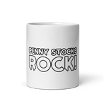 Penny Stocks Rock- White glossy mug