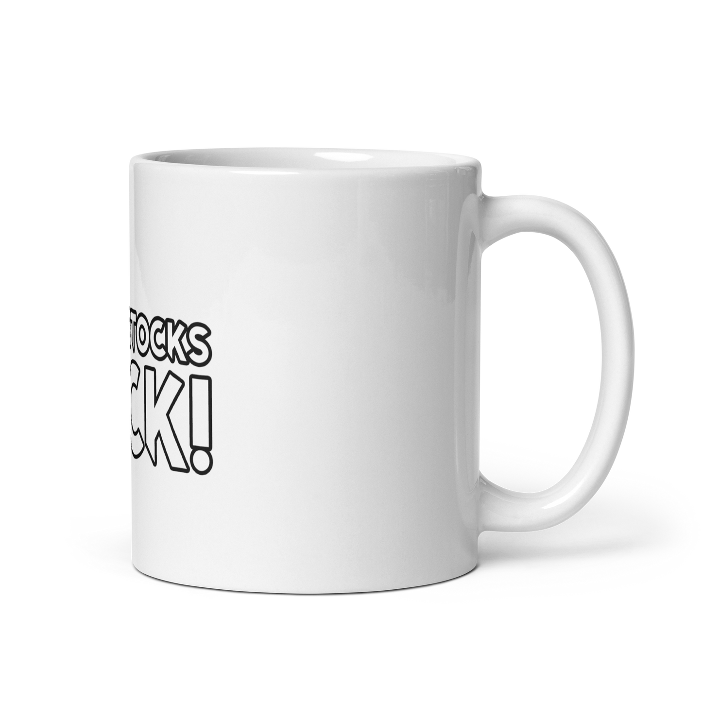 Penny Stocks Rock- White glossy mug