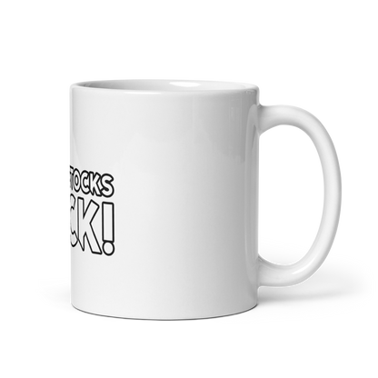 Penny Stocks Rock- White glossy mug