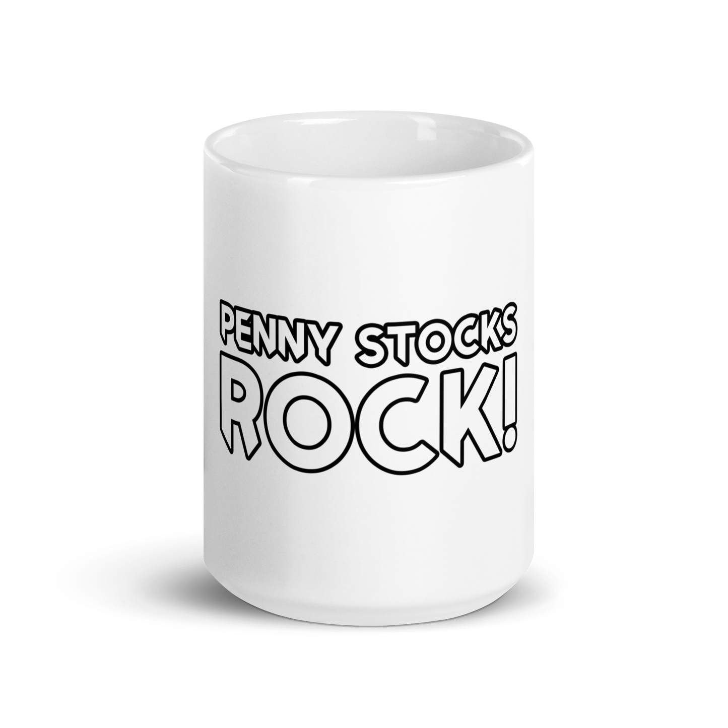 Penny Stocks Rock- White glossy mug