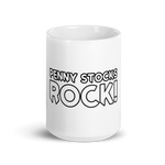 Penny Stocks Rock- White glossy mug